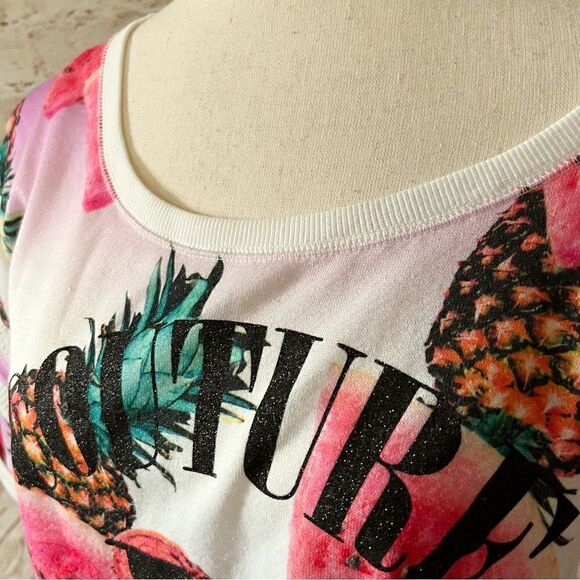 Juicy Couture fruit pineapple varsity pullover top - Picture 3 of 6